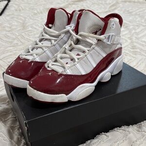 Jordan Basketball Kids Red and White Sneakers